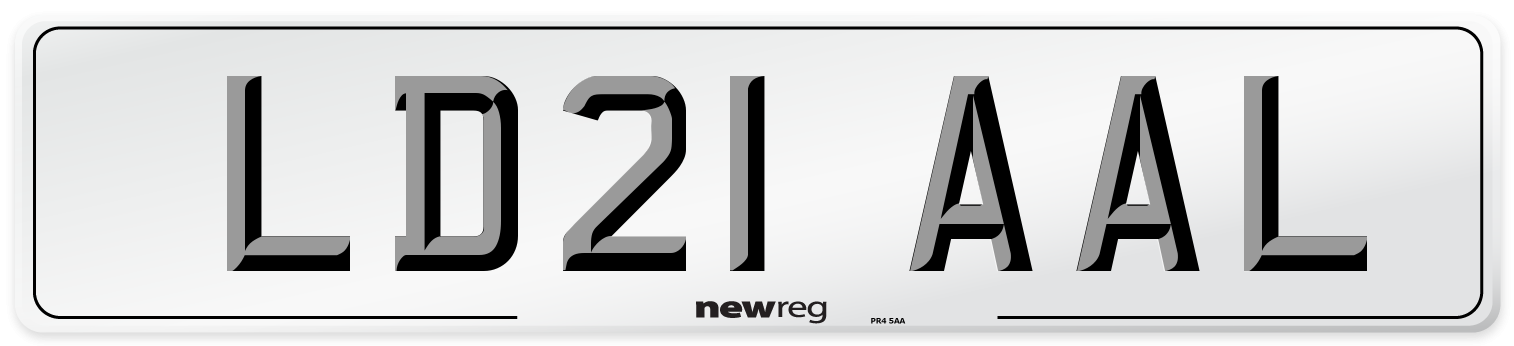 LD21 AAL Number Plate from New Reg